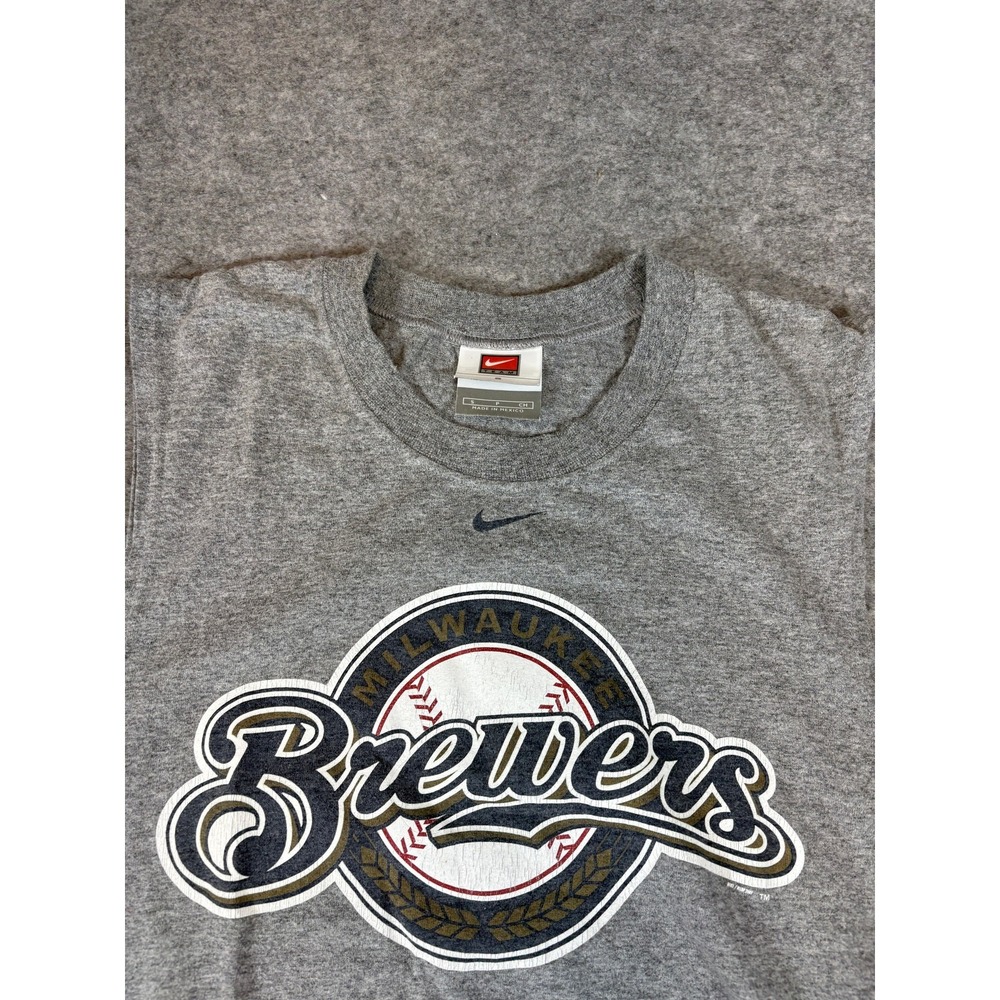 Vintage Milwaukee Brewers MLB Nike Sleeveless Shirt Mens S Center Swoosh 2000s